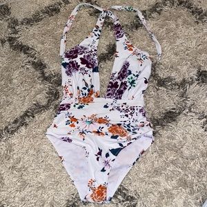 Floral V-Neck One Piece